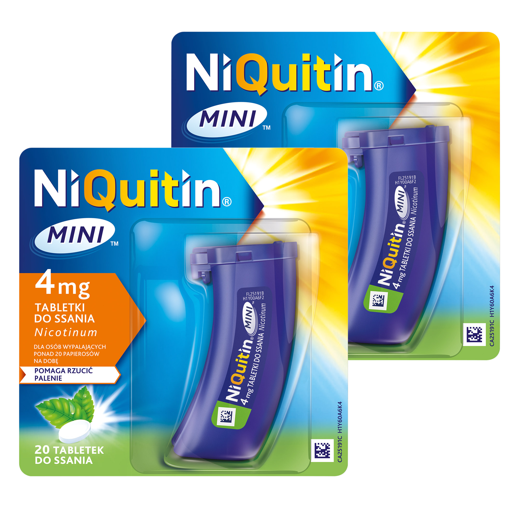Niquitin Mini, 4 mg, tabletki do ssania, 2x 20 sztuk zdjęcie