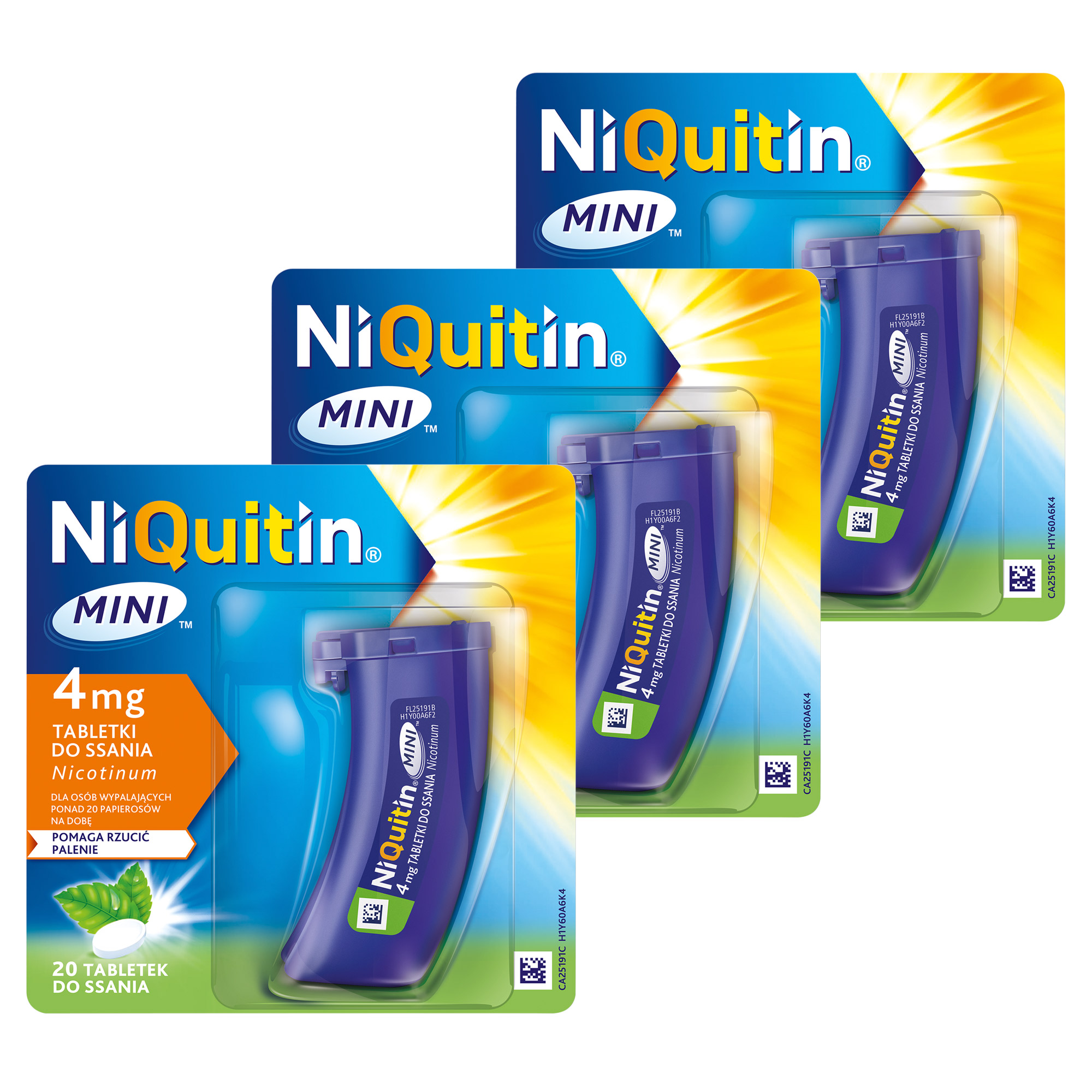 Niquitin Mini, 4 mg, tabletki do ssania, 3 x 20 sztuk zdjęcie
