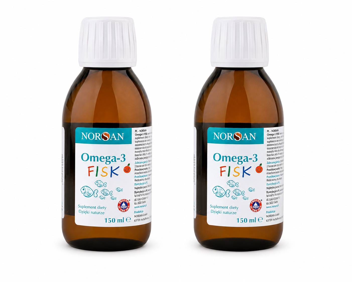 Norsan Omega-3 FISK, smak pomarańczowy, 2 x 150 ml