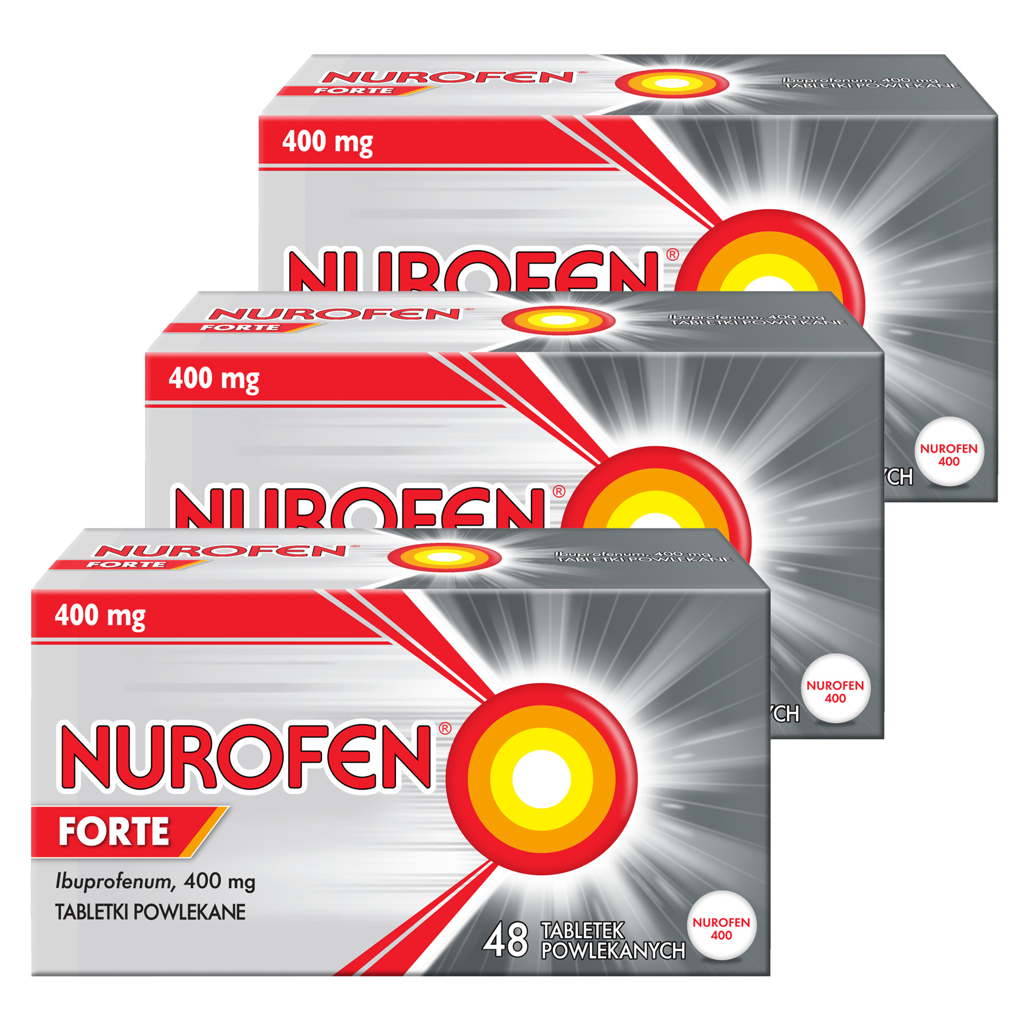 Nurofen Forte, 400 mg, tabletki powlekane, 3 x 48 sztuk zdjęcie