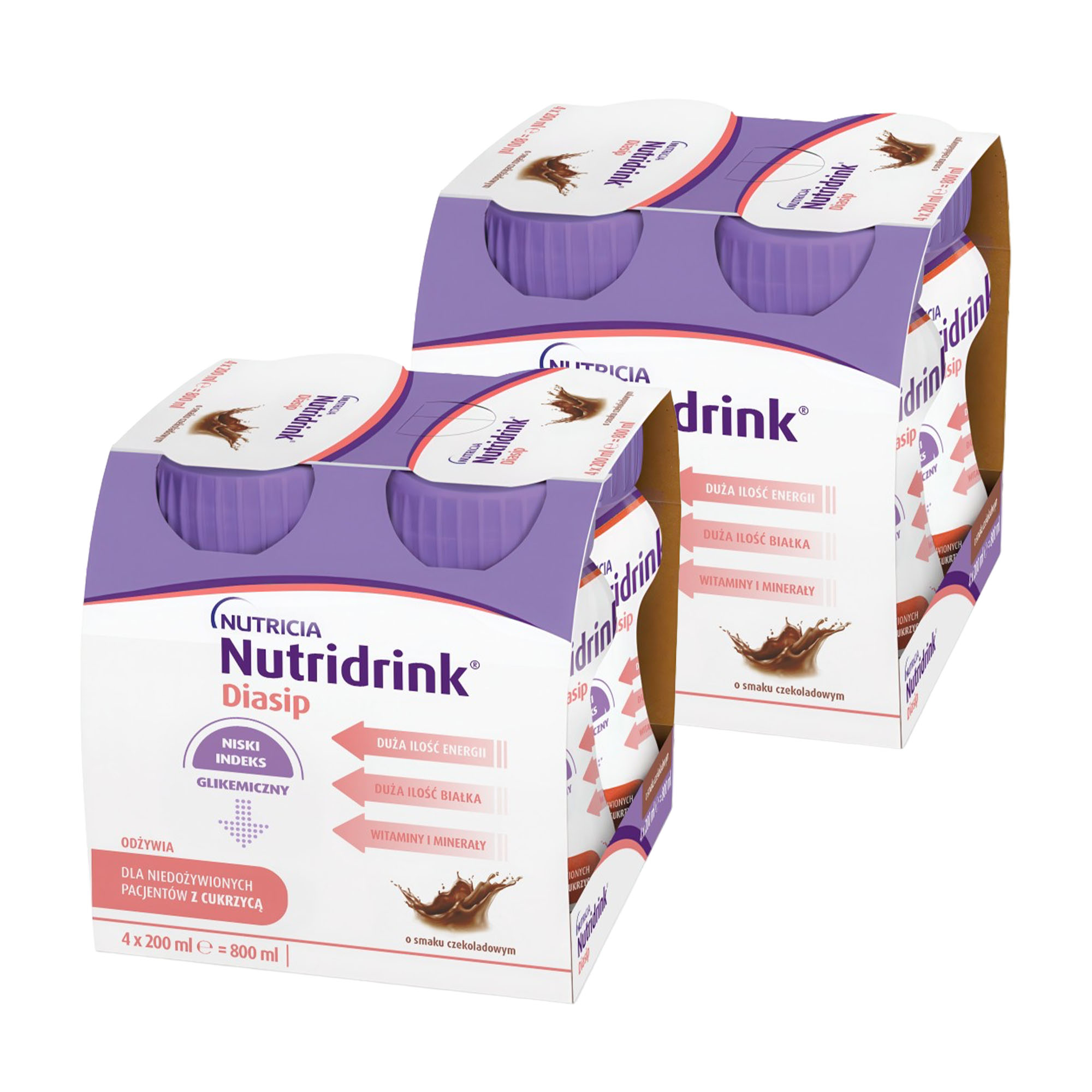 Nutridrink Diasip o smaku czekoladowym, płyn, 8 x 200 ml zdjęcie