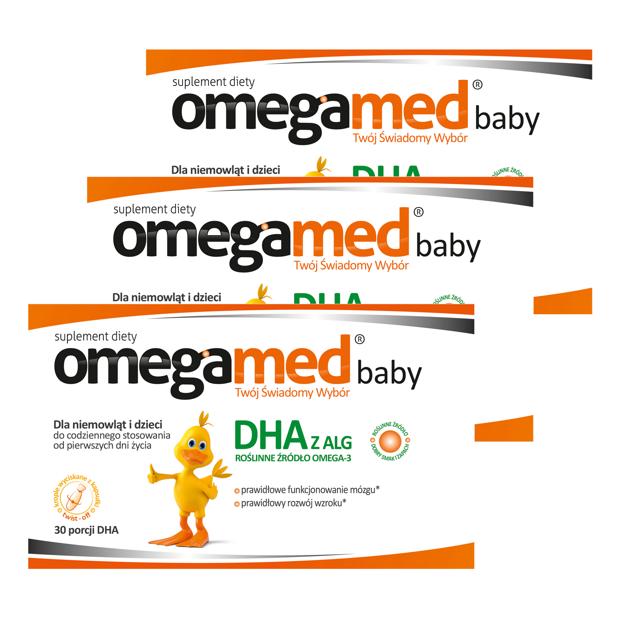 Omegamed Baby DHA, od urodzenia, kapsułki twist-off, 3 x 30 sztuk zdjęcie