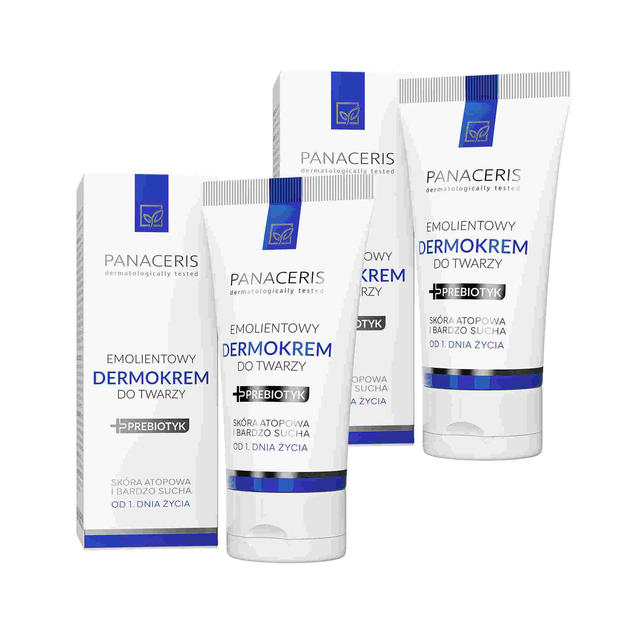 Panaceris, Emolientowy Dermokrem do twarzy, 2 x 50 ml