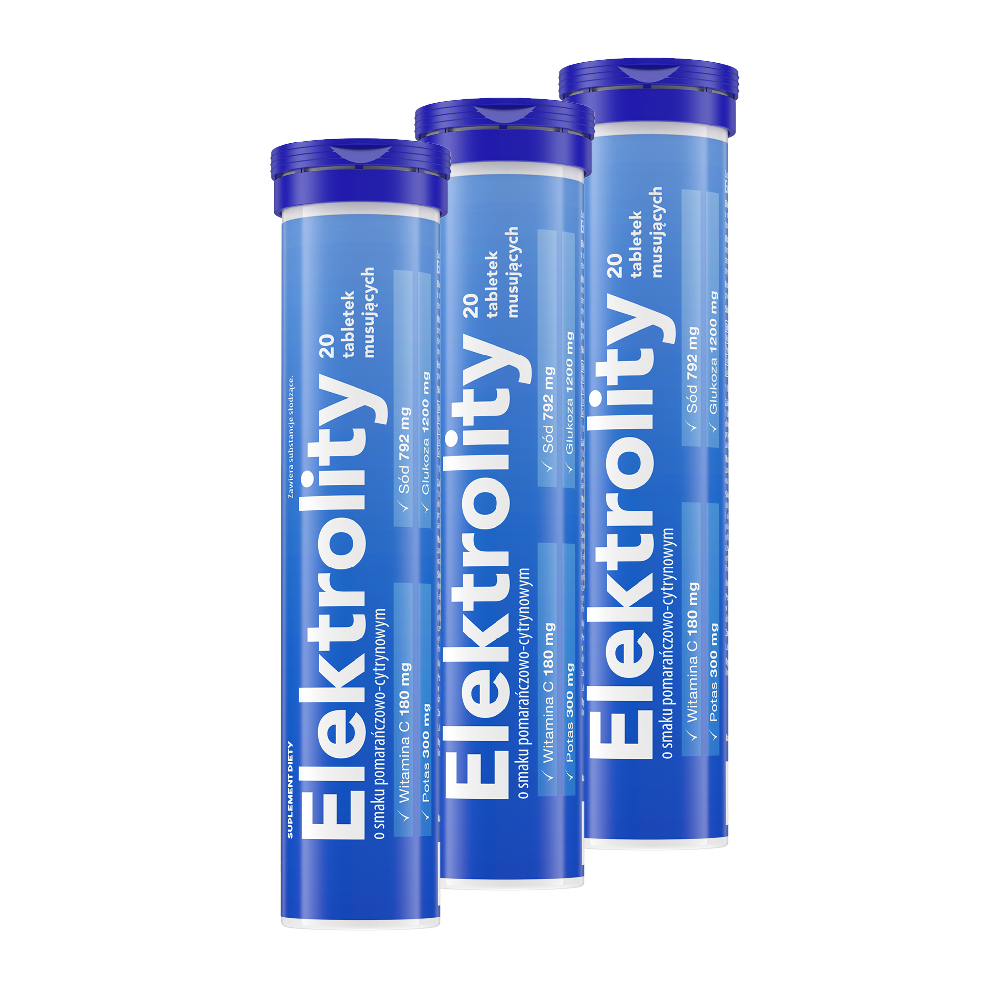 Elektrolity smak pomarańczowo-cytrynowy 20 tabletek musujących