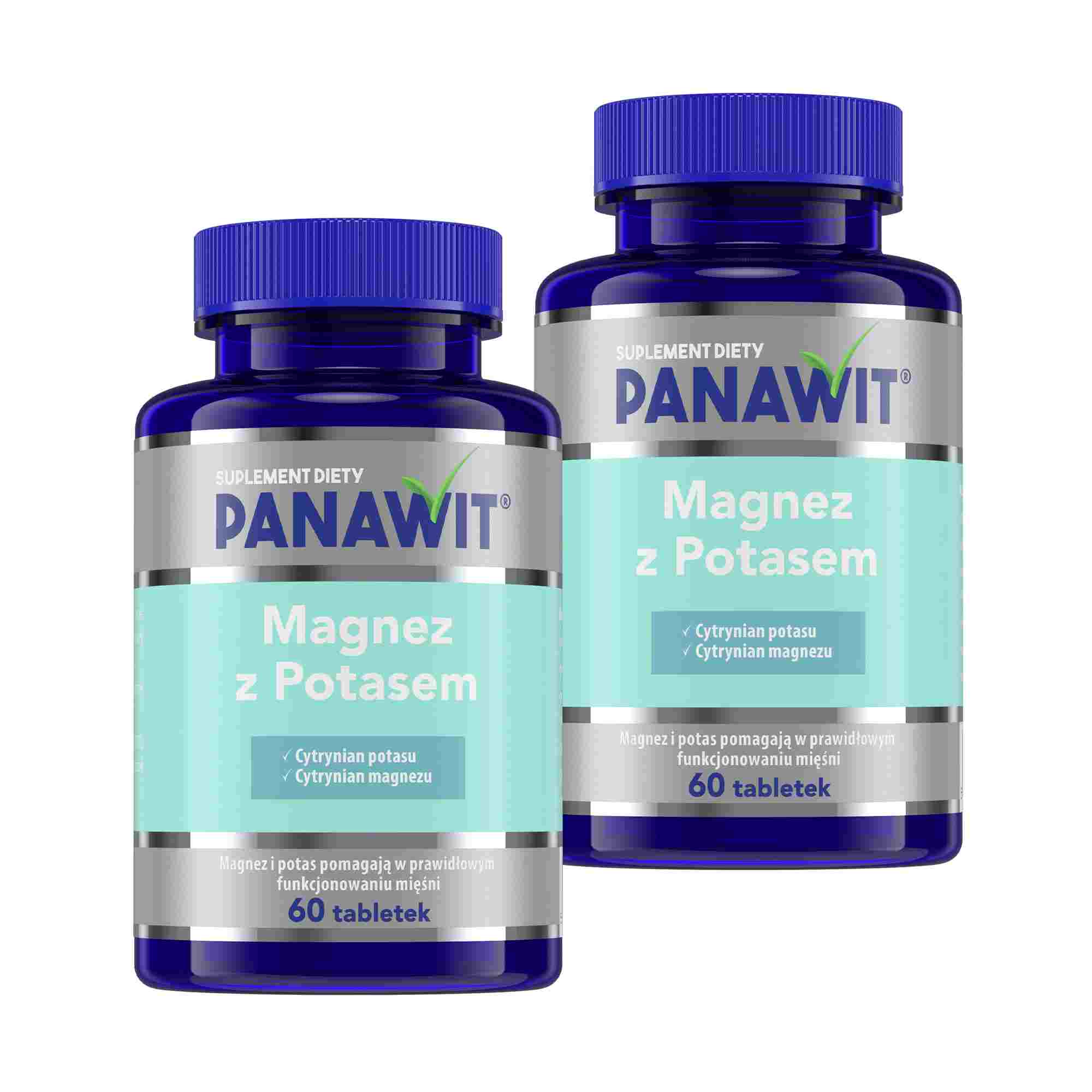 Panawit Magnez z Potasem, tabletki, 2x 60 sztuk zdjęcie