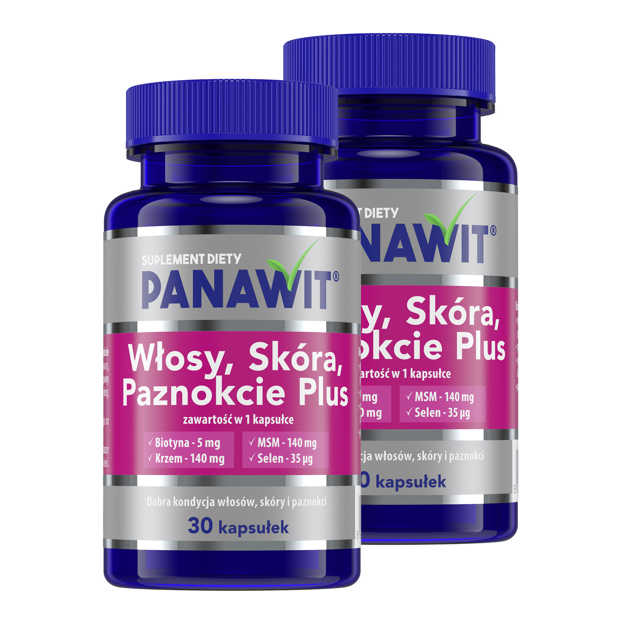 Panawit Włosy, Skóra, Paznokcie Plus, kapsułki, 2 x 30 sztuk zdjęcie