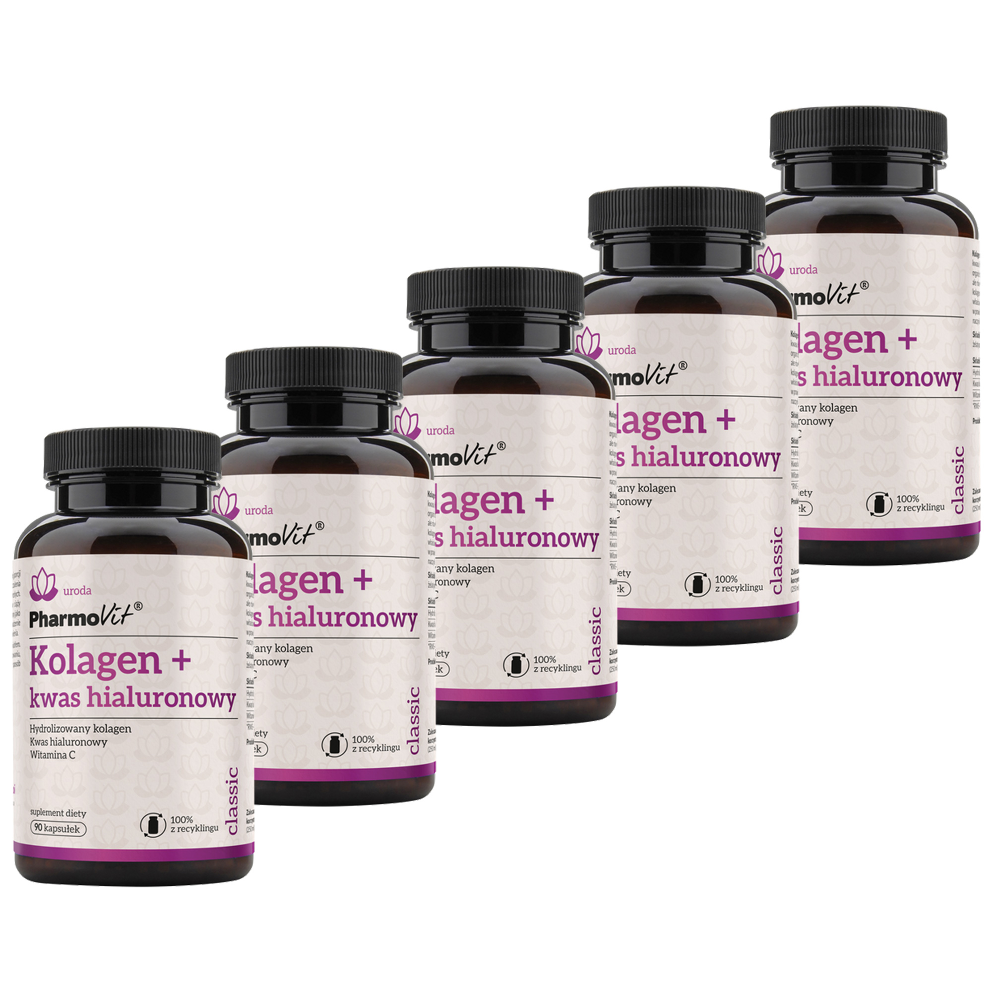 Pharmovit, Kolagen + kwas hialuronowy, kapsułki, 5 x 90 sztuk zdjęcie