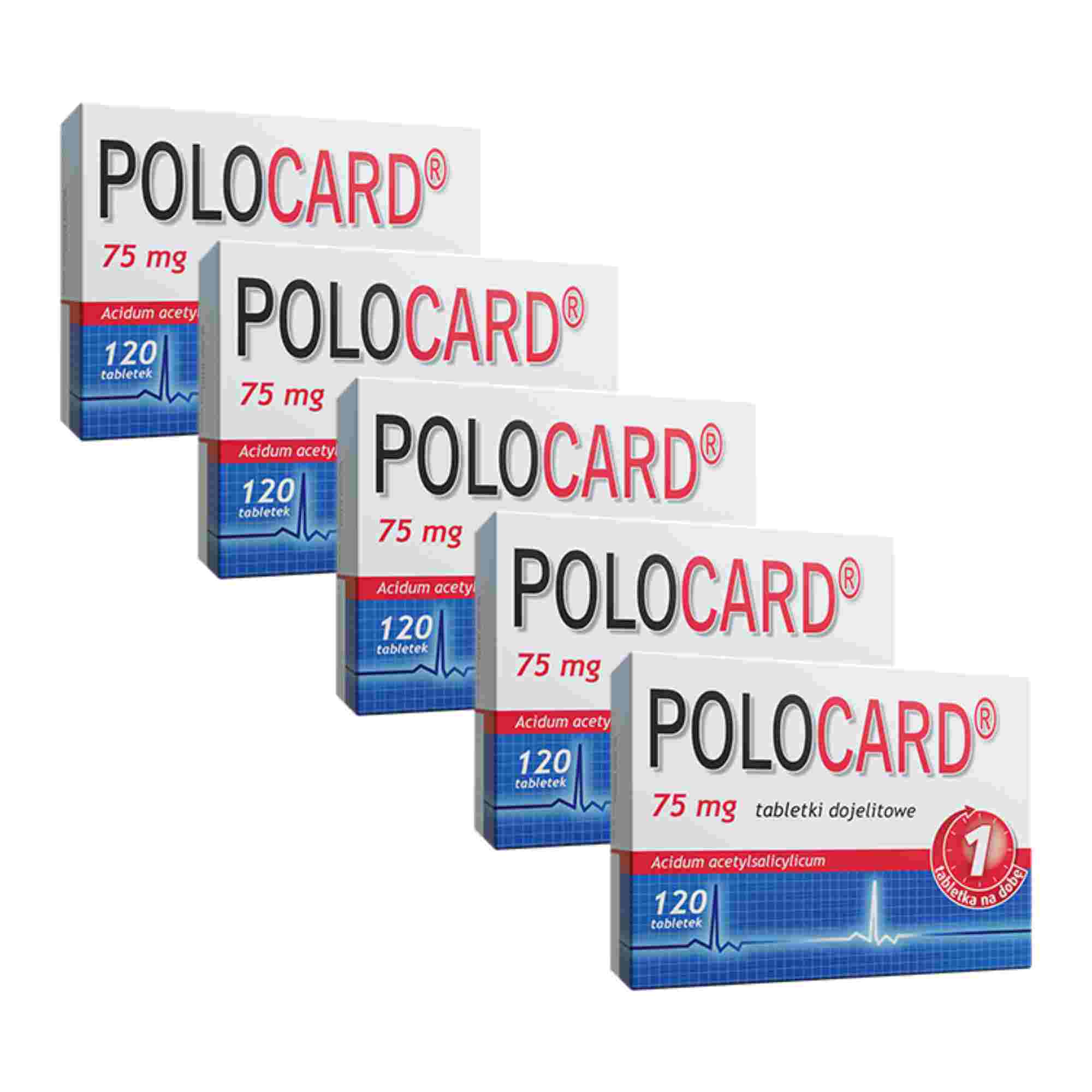 Polocard, 75 mg, tabletki dojelitowe, 5 x 120 sztuk zdjęcie