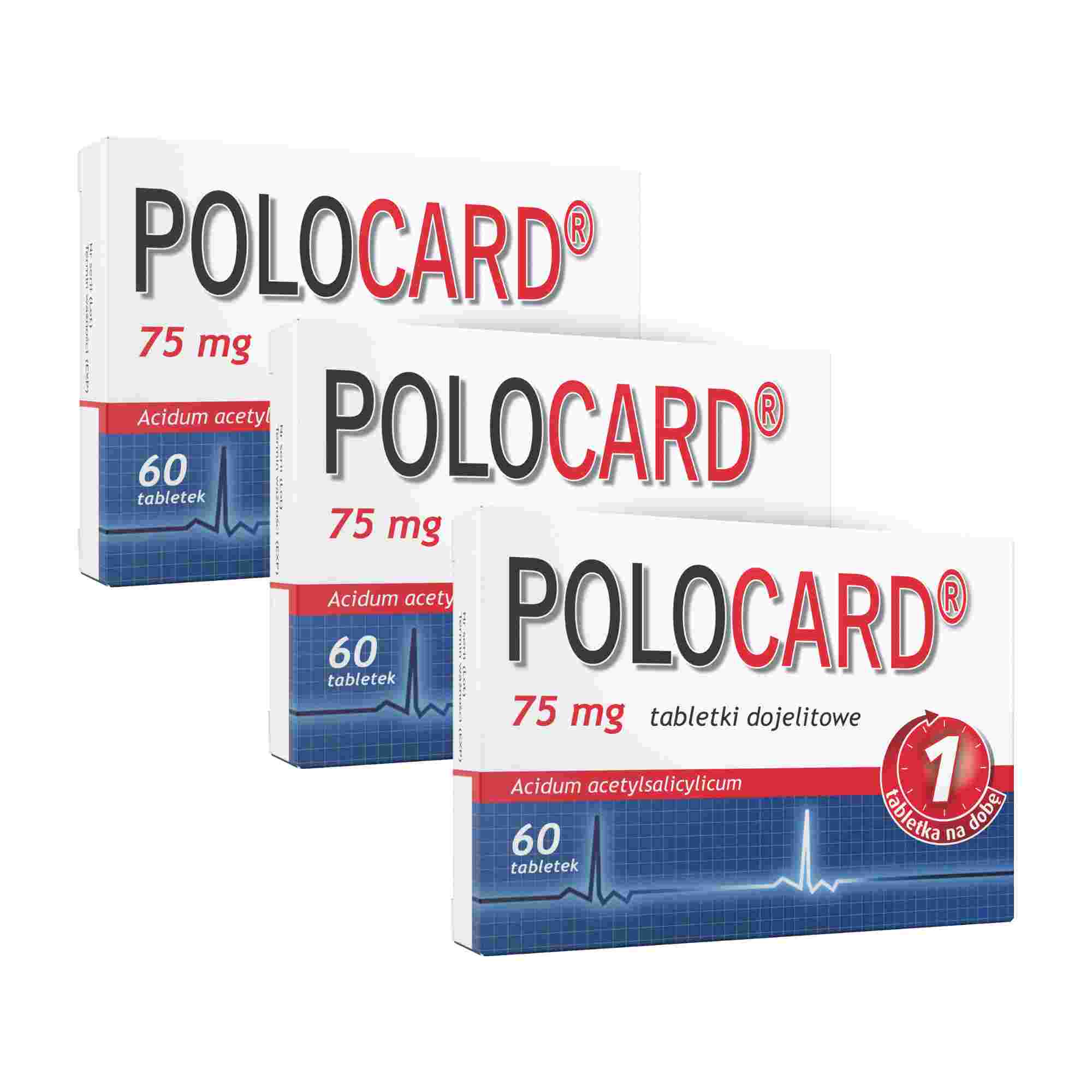 Polocard, 75 mg, tabletki dojelitowe, 3 x 60 sztuk zdjęcie