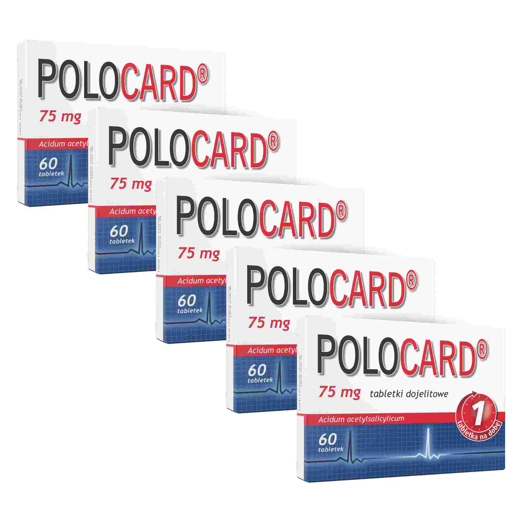 Polocard, 75 mg, tabletki dojelitowe, 5 x 60 sztuk zdjęcie