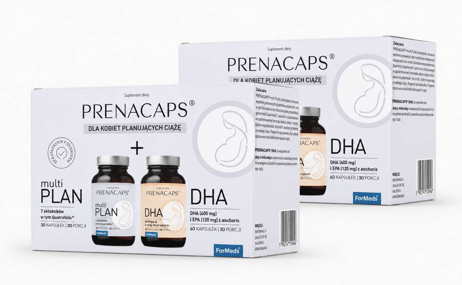 Prenacaps Multi Plan 30 kapsułek + Prenacaps DHA, 2 x 60 kapsułek zdjęcie