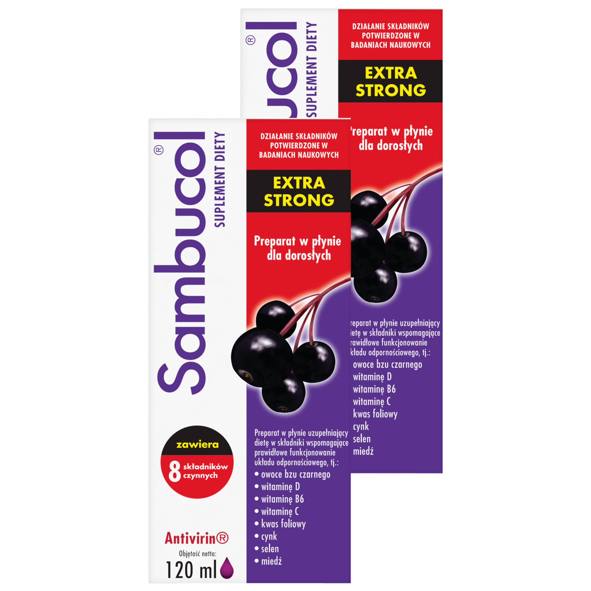 Sambucol Extra Strong, płyn, 2 x 120 ml zdjęcie