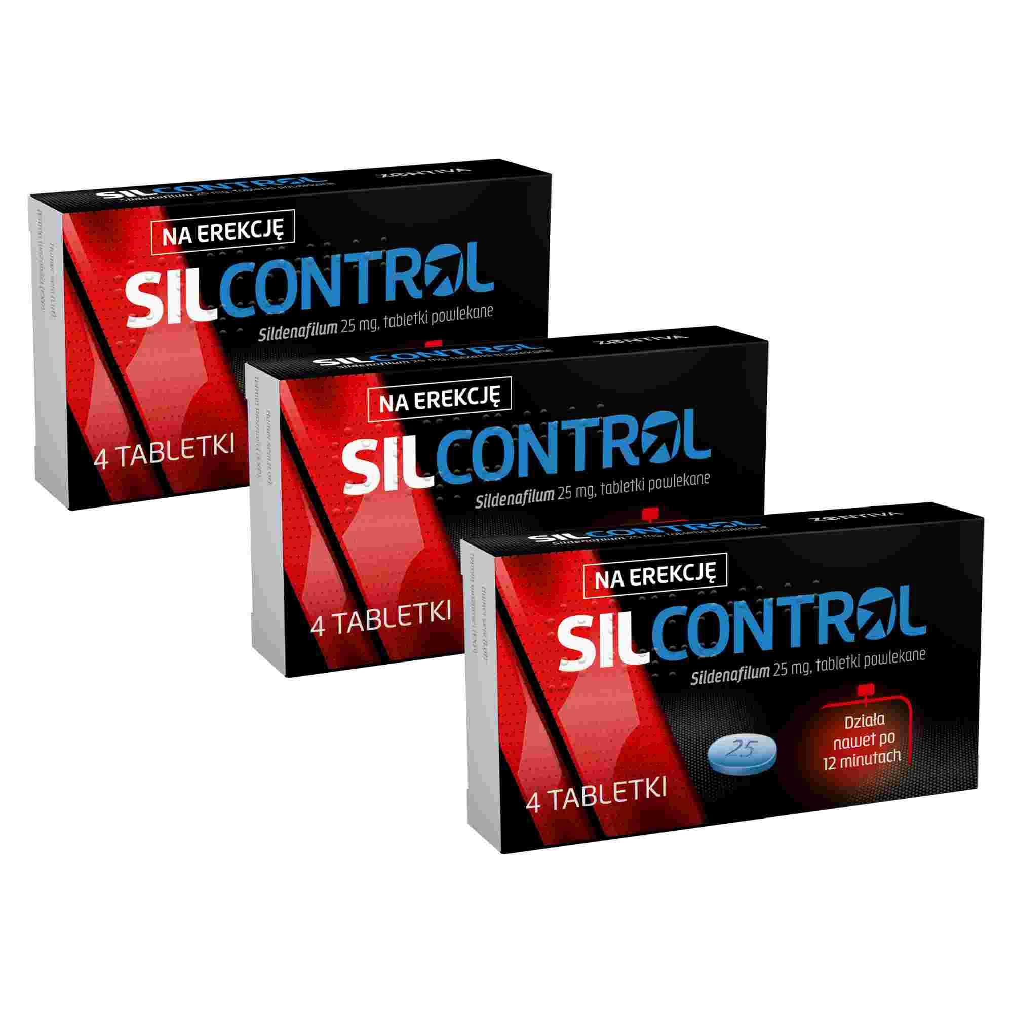 Silcontrol, 25 mg, tabletki powlekane, 3 x 4 sztuki zdjęcie