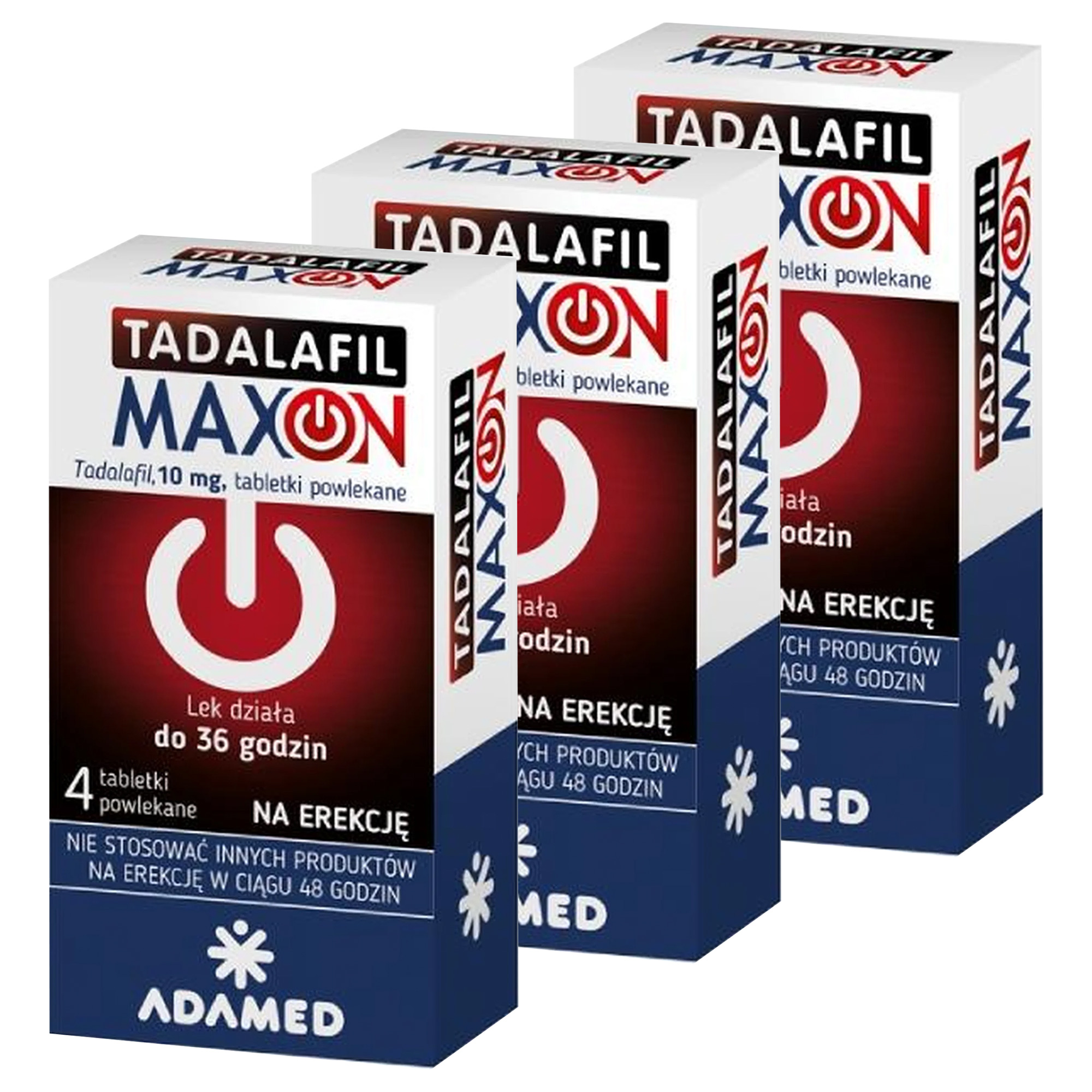 Tadalafil Maxon 10 mg, 3 x 4 tabletki powlekane zdjęcie