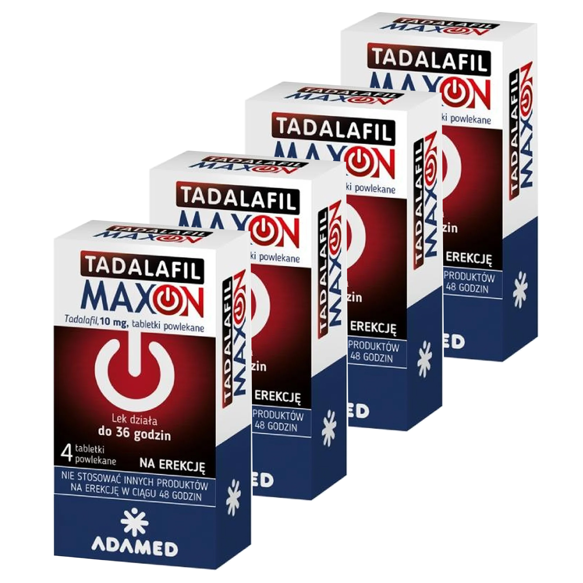 Tadalafil Maxon 10 mg, 4 x 4 tabletki powlekane zdjęcie