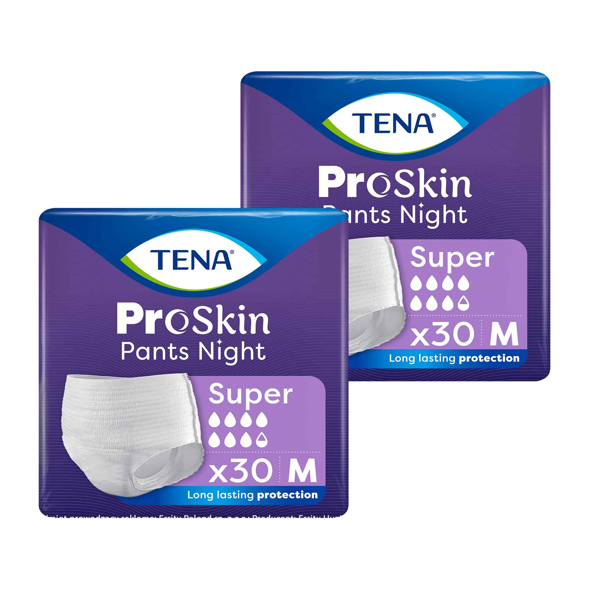 Tena Pants ProSkin Night Super, majtki chłonne M, 2 x 30 sztuk zdjęcie