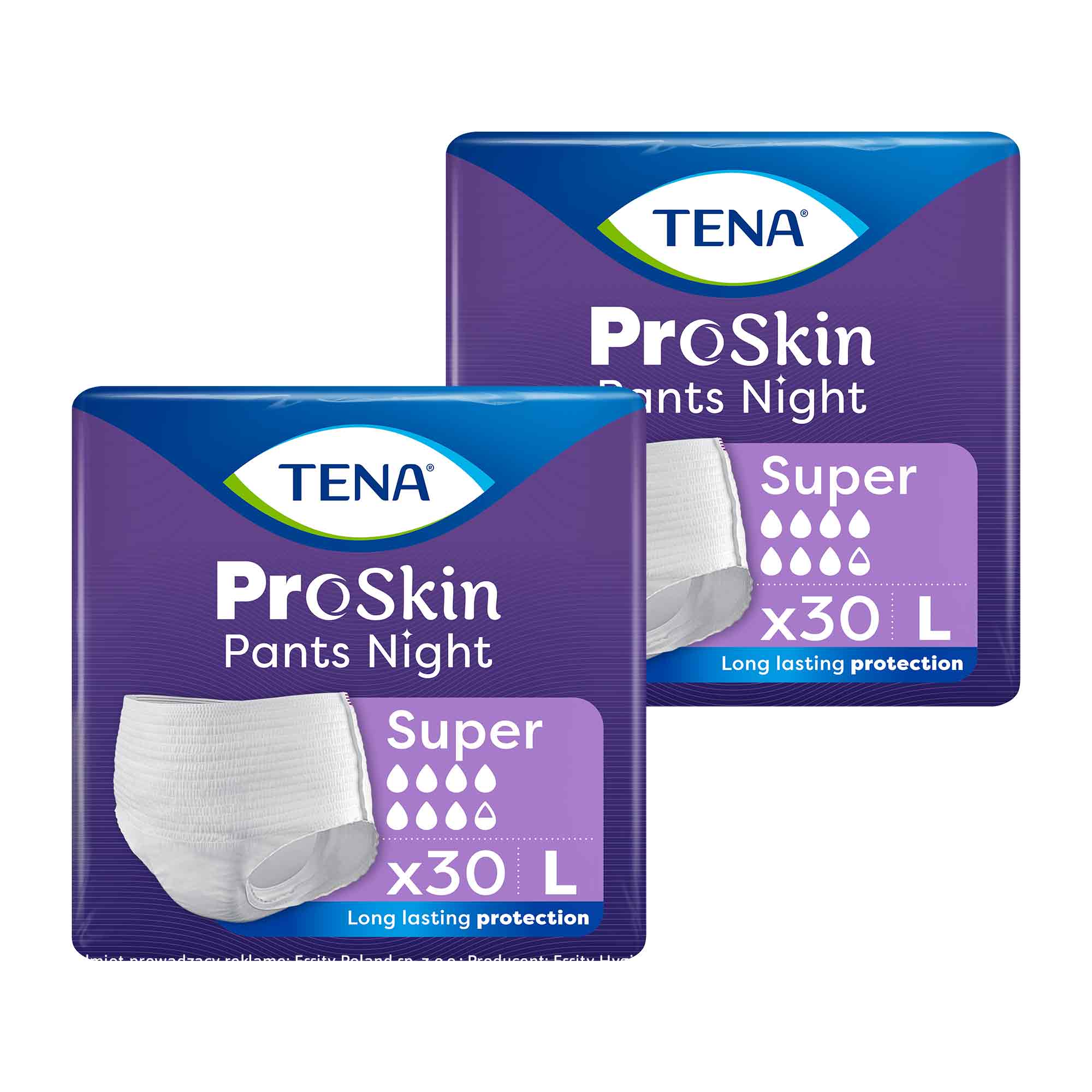 Tena Pants ProSkin Night, majtki chłonne super L, 2 x 30 sztuk zdjęcie