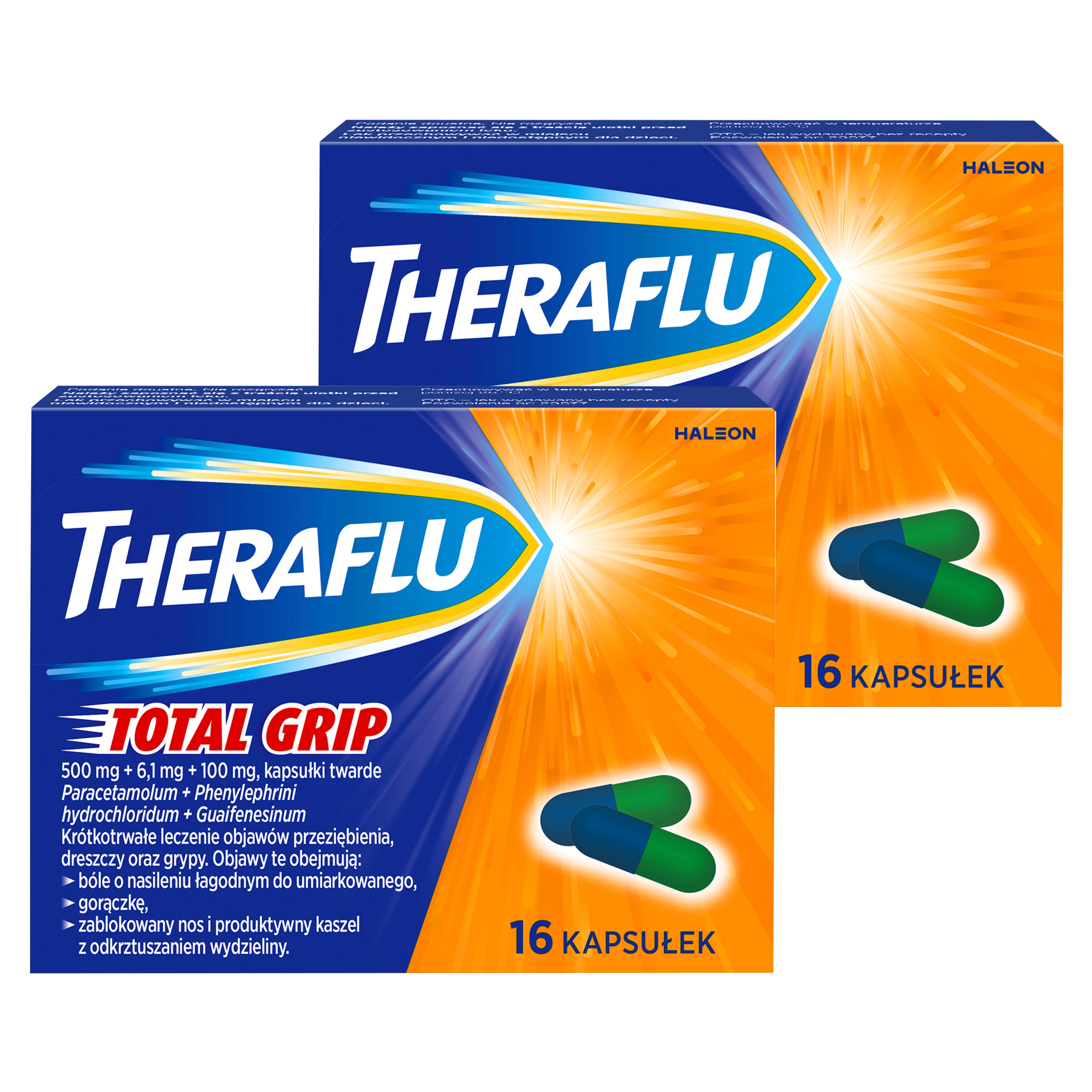 THERAFLU TOTAL GRIP na objawy przeziębienia i grypy, 2 x 16 kapsułek zdjęcie