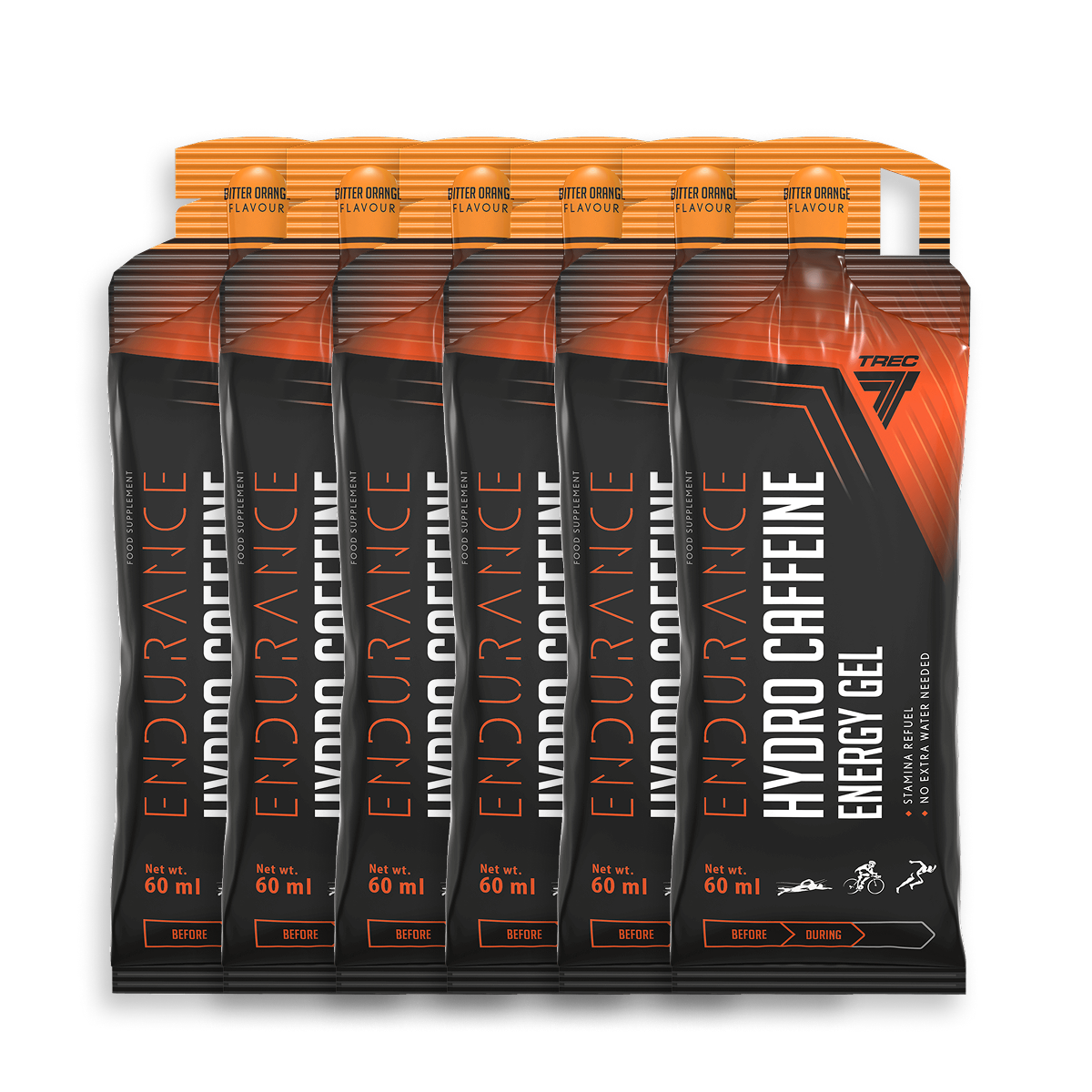 Trec Endurtance Hydro Caffeine Energy Gel Bitter Orange, płyn, 6 x 60 ml zdjęcie
