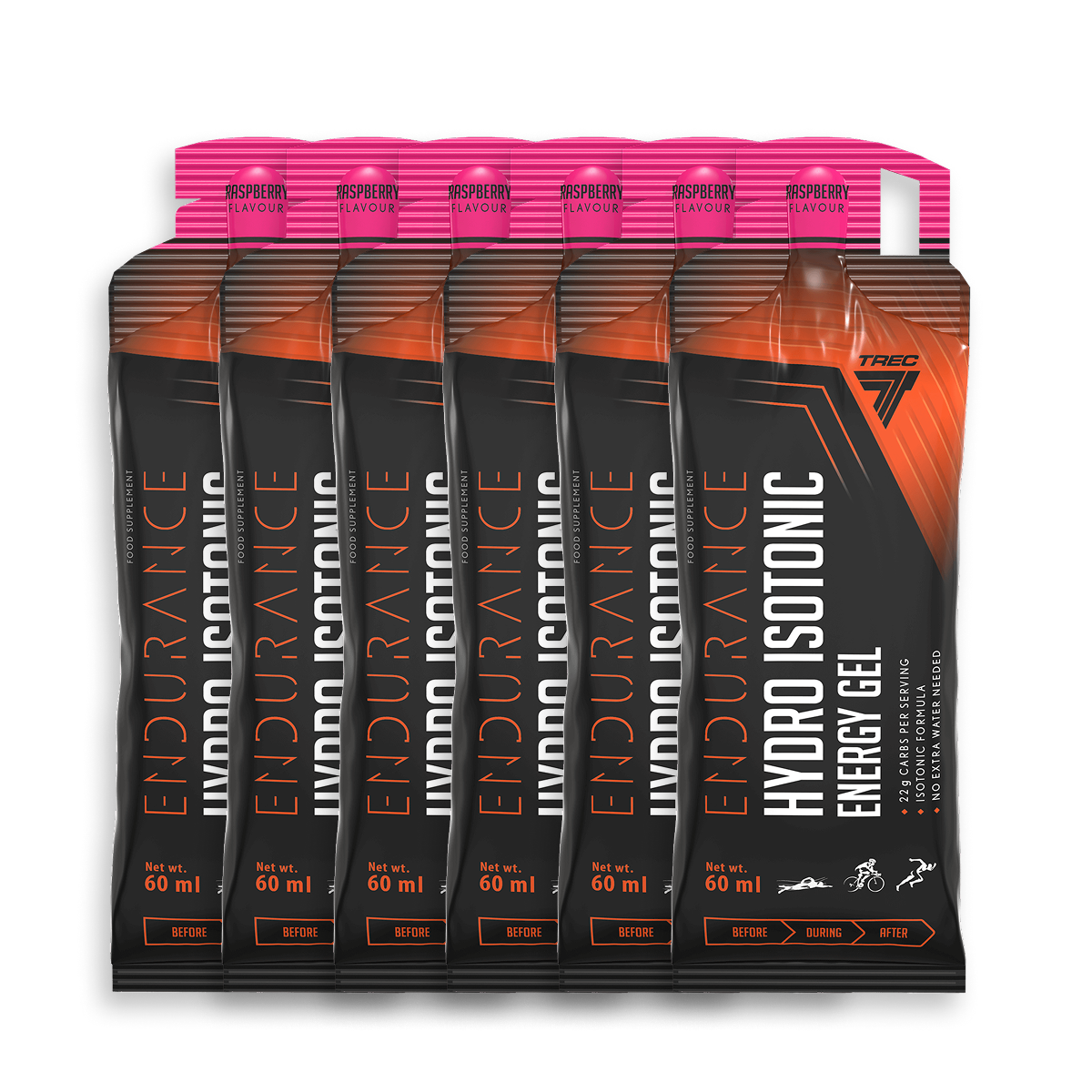 Trec Endurtance Hydro Isotonic Energy Gel Raspberry, płyn, 6 x 60 ml zdjęcie