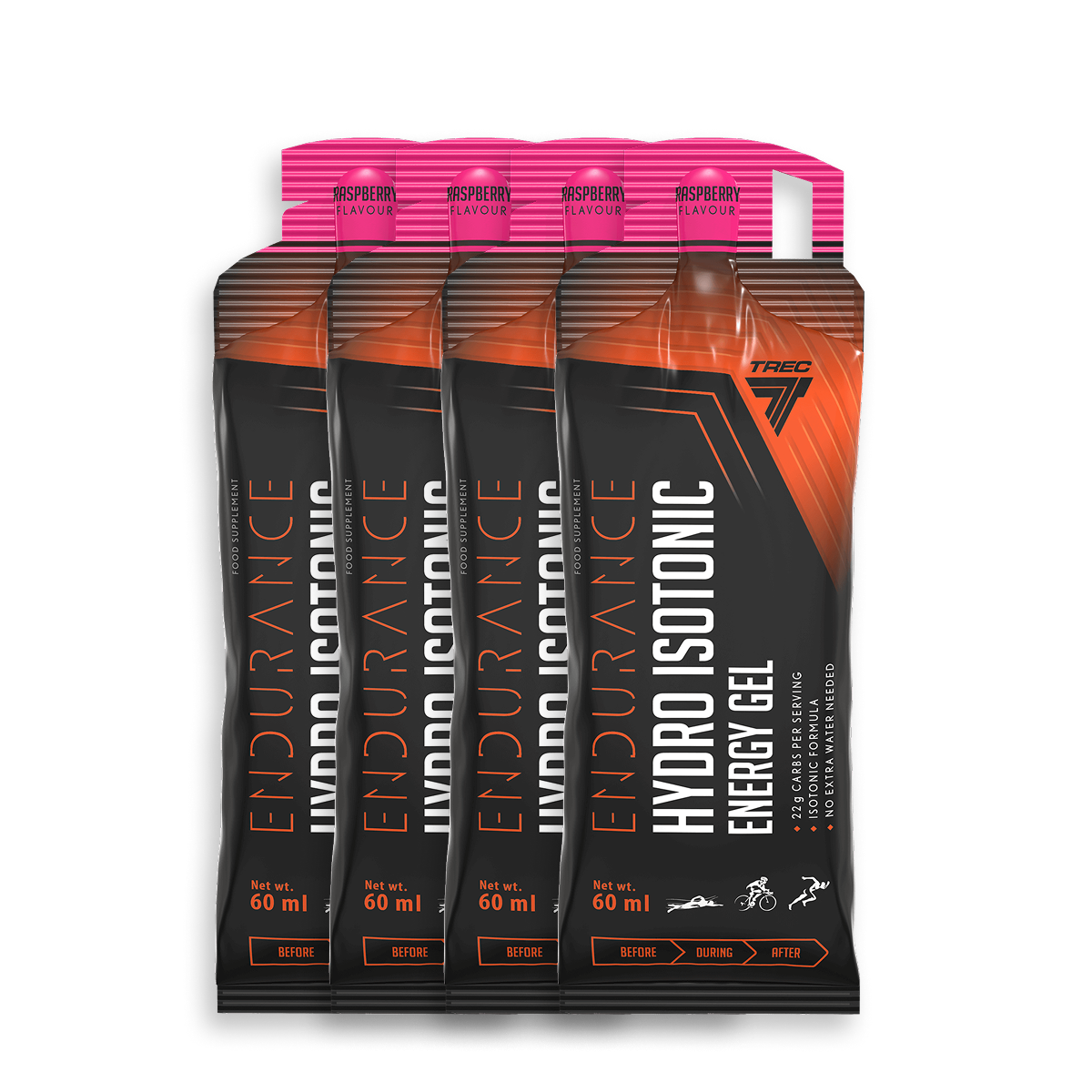 Trec Endurtance Hydro Isotonic Energy Gel Raspberry, płyn, 4 x 60 ml zdjęcie
