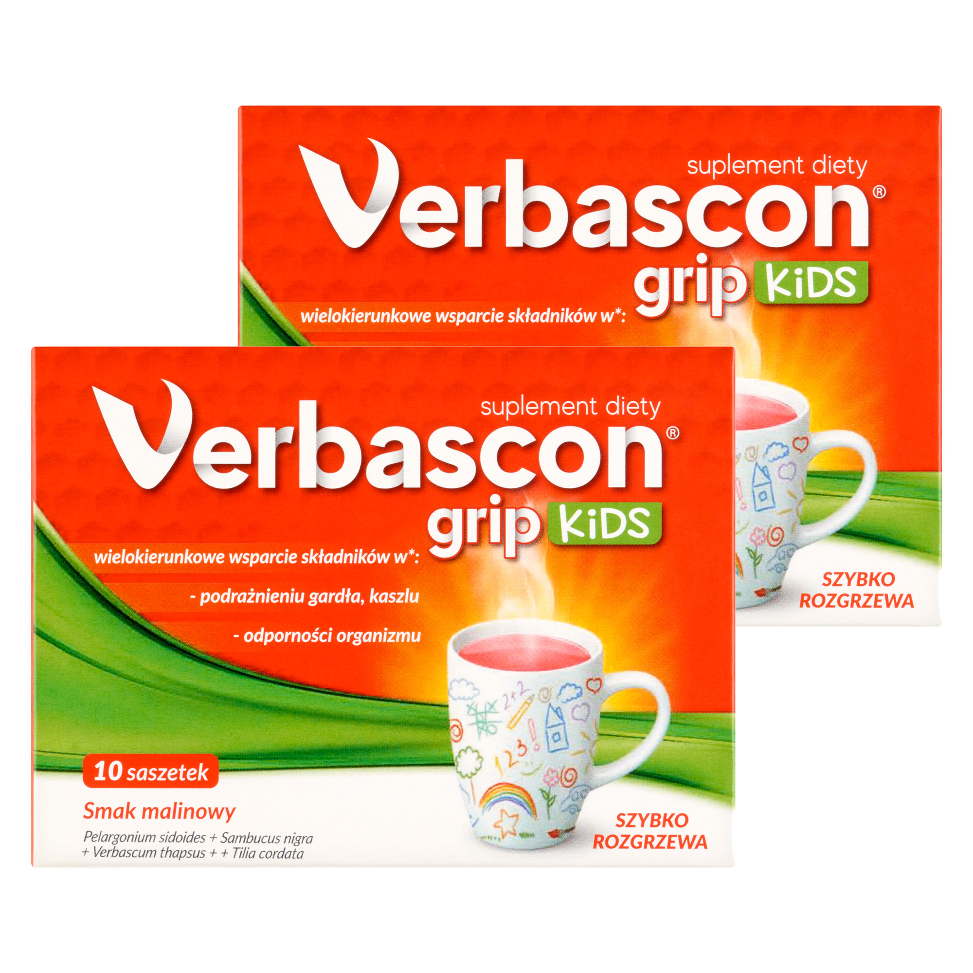 Verbascon Grip Kids, proszek, saszetki, 2 x 10 sztuk zdjęcie