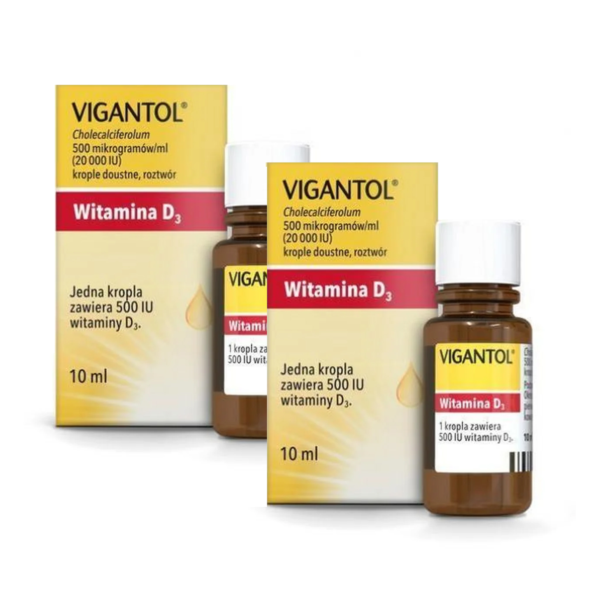 Vigantol witamina D3, 20 000IU, krople doustne, 2 x 10 ml zdjęcie