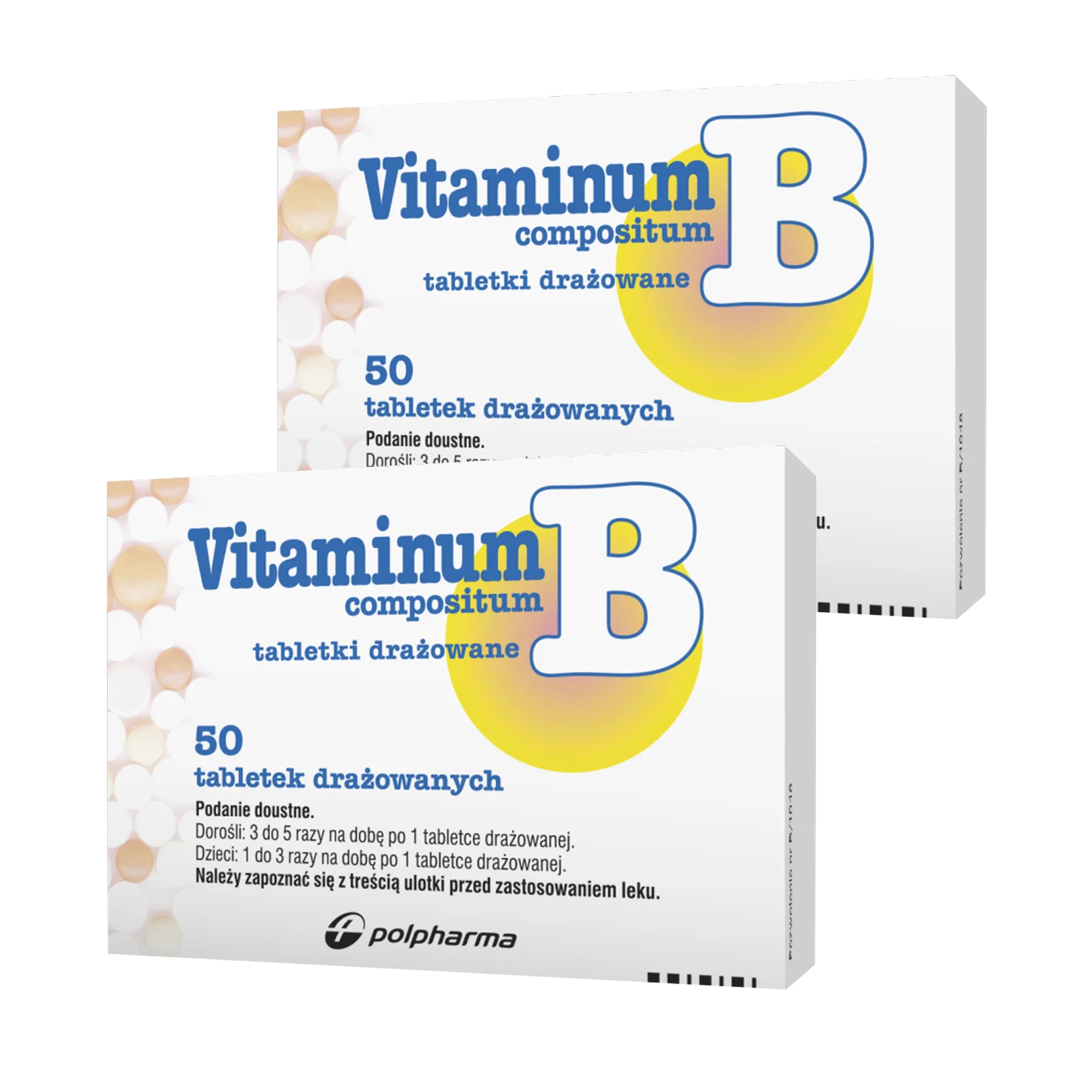 Vitaminum B compositum, tabletki drażowane, 2 x 50 sztuk zdjęcie