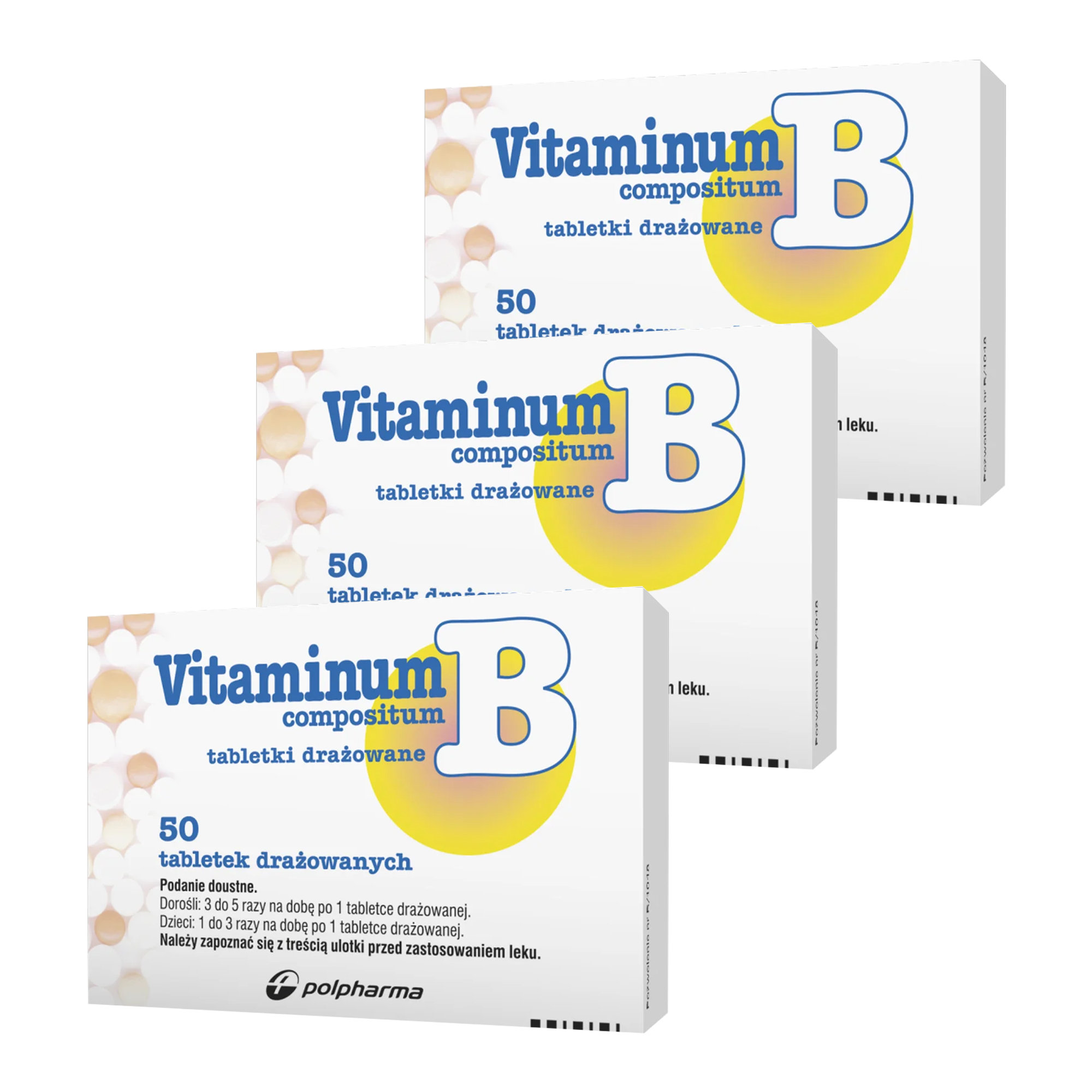 Vitaminum B compositum, tabletki drażowane, 3 x 50 sztuk zdjęcie