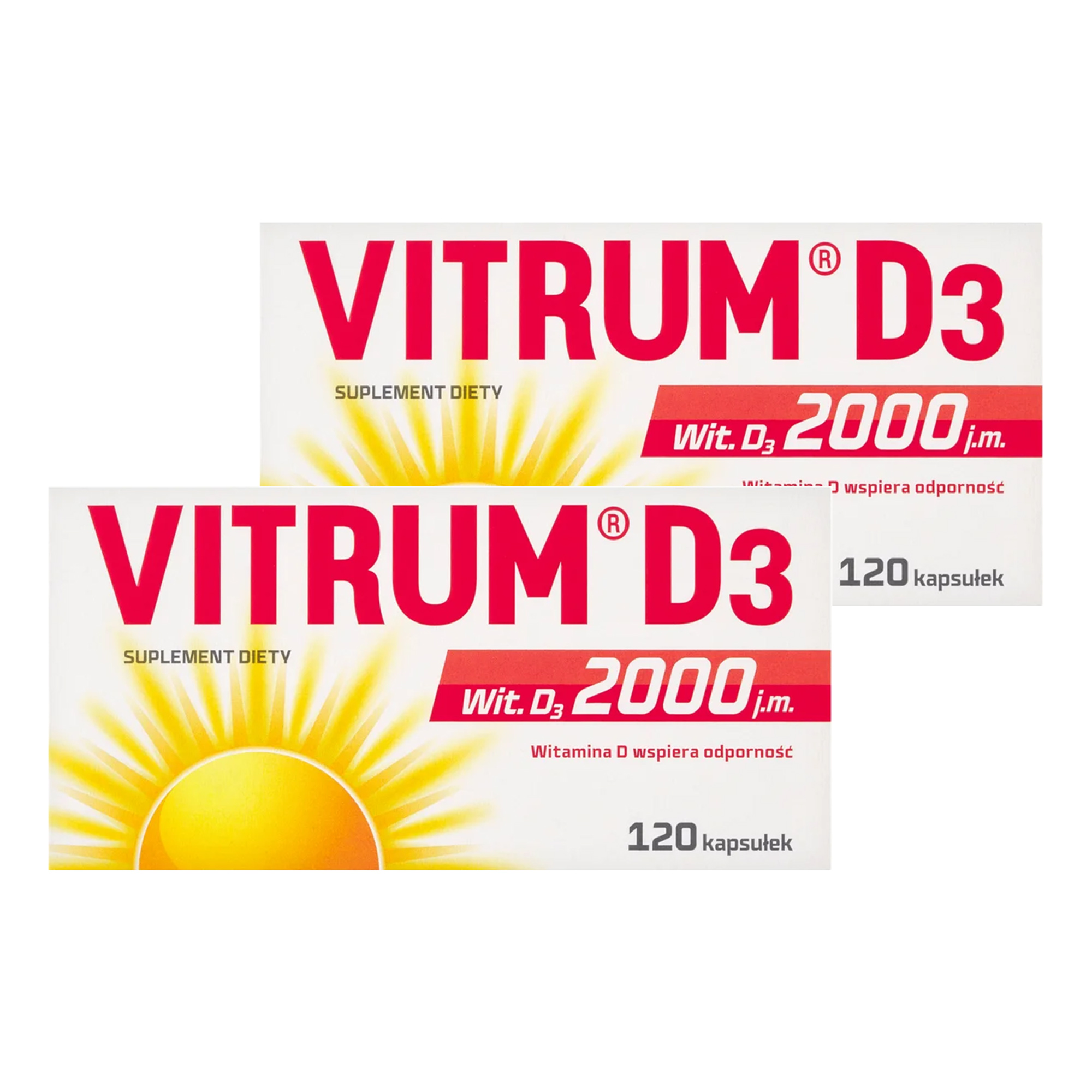 Orifarm, Vitrum D3, Witamina D3 2000 j.m., kapsułki, 2 x 120 sztuk zdjęcie