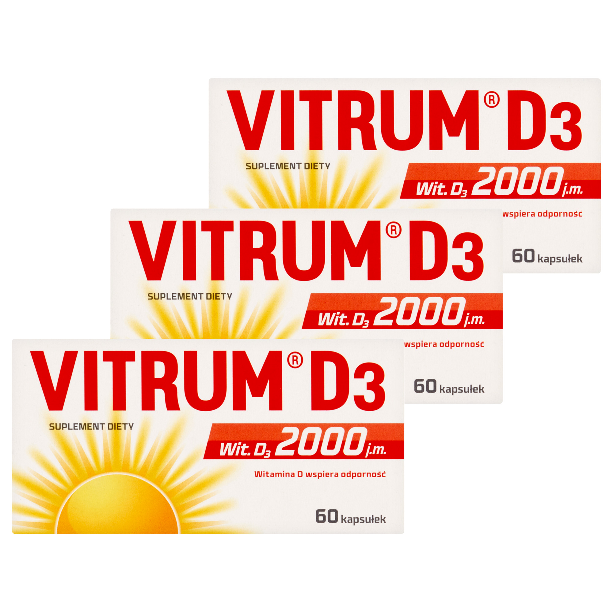 Vitrum D3 Forte, kapsułki, 3 x 60 sztuk zdjęcie