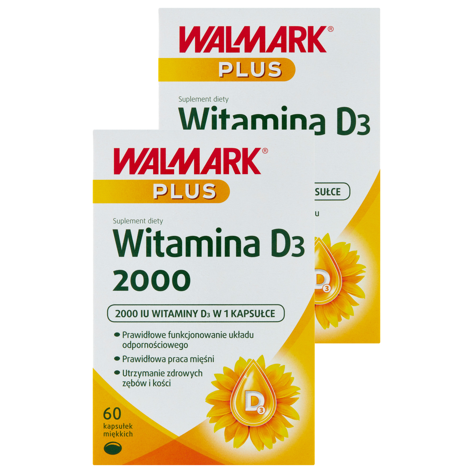 WALMARK PLUS Witamina D3 2000, 2 x 60 kapsułek zdjęcie
