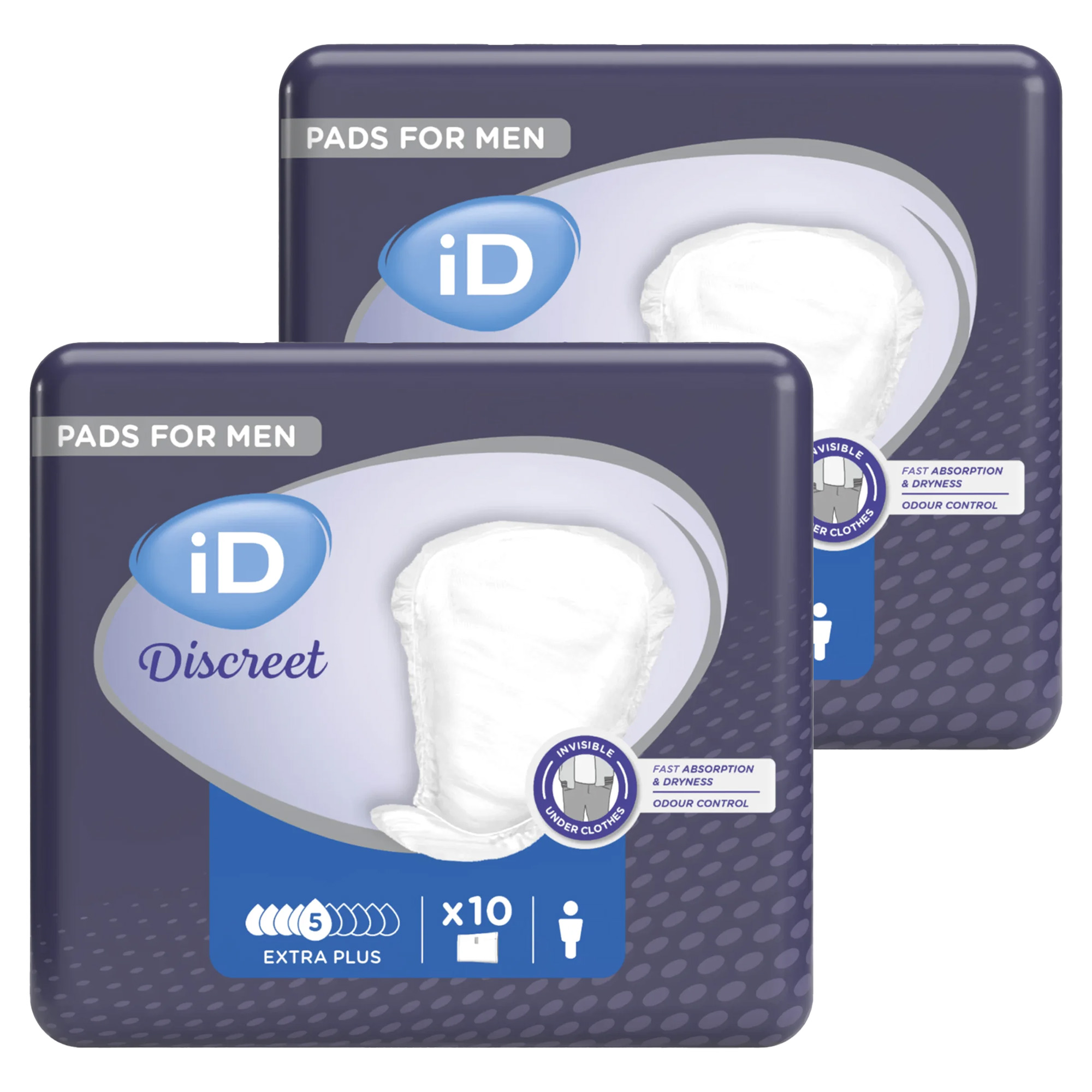 Wkładki urologiczne dla mężczyzn iD Discreet Extra Plus, 2 x 10 sztuk zdjęcie