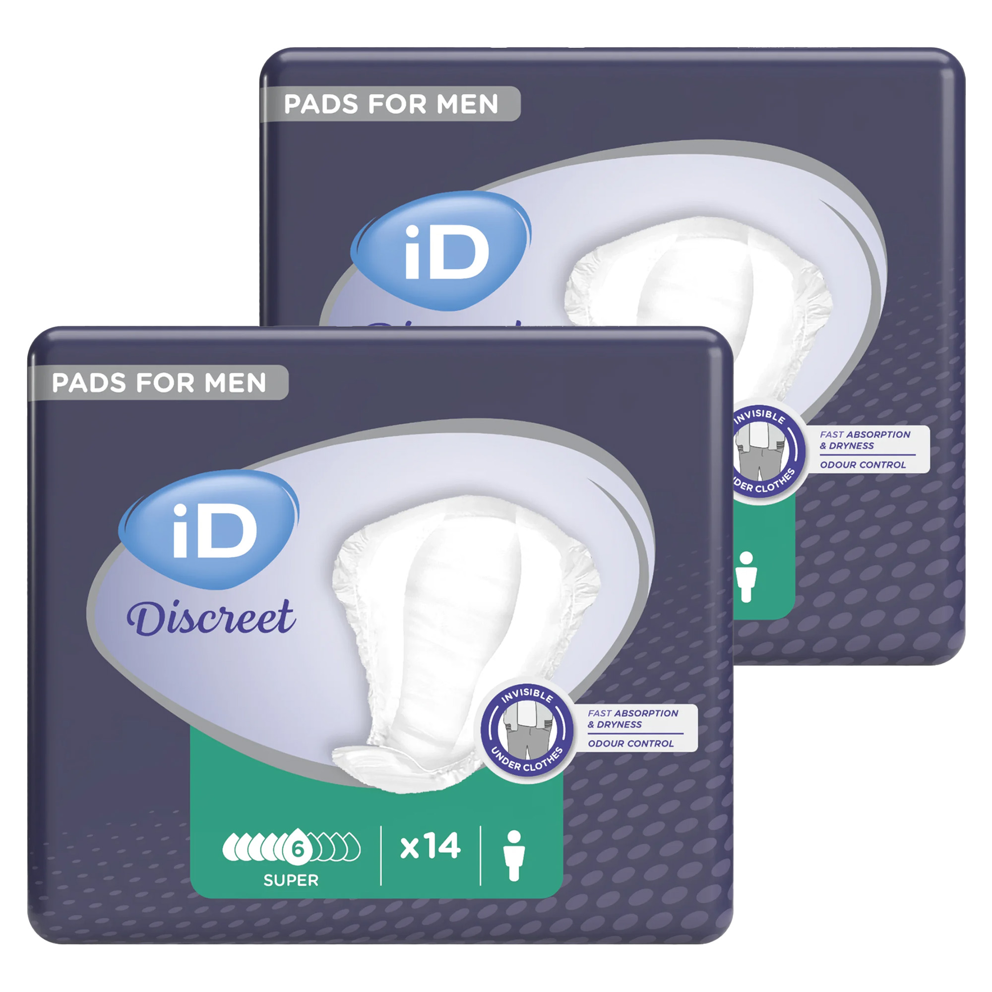 Wkładki urologiczne dla mężczyzn iD Discreet Super, 2 x 14 sztuk zdjęcie