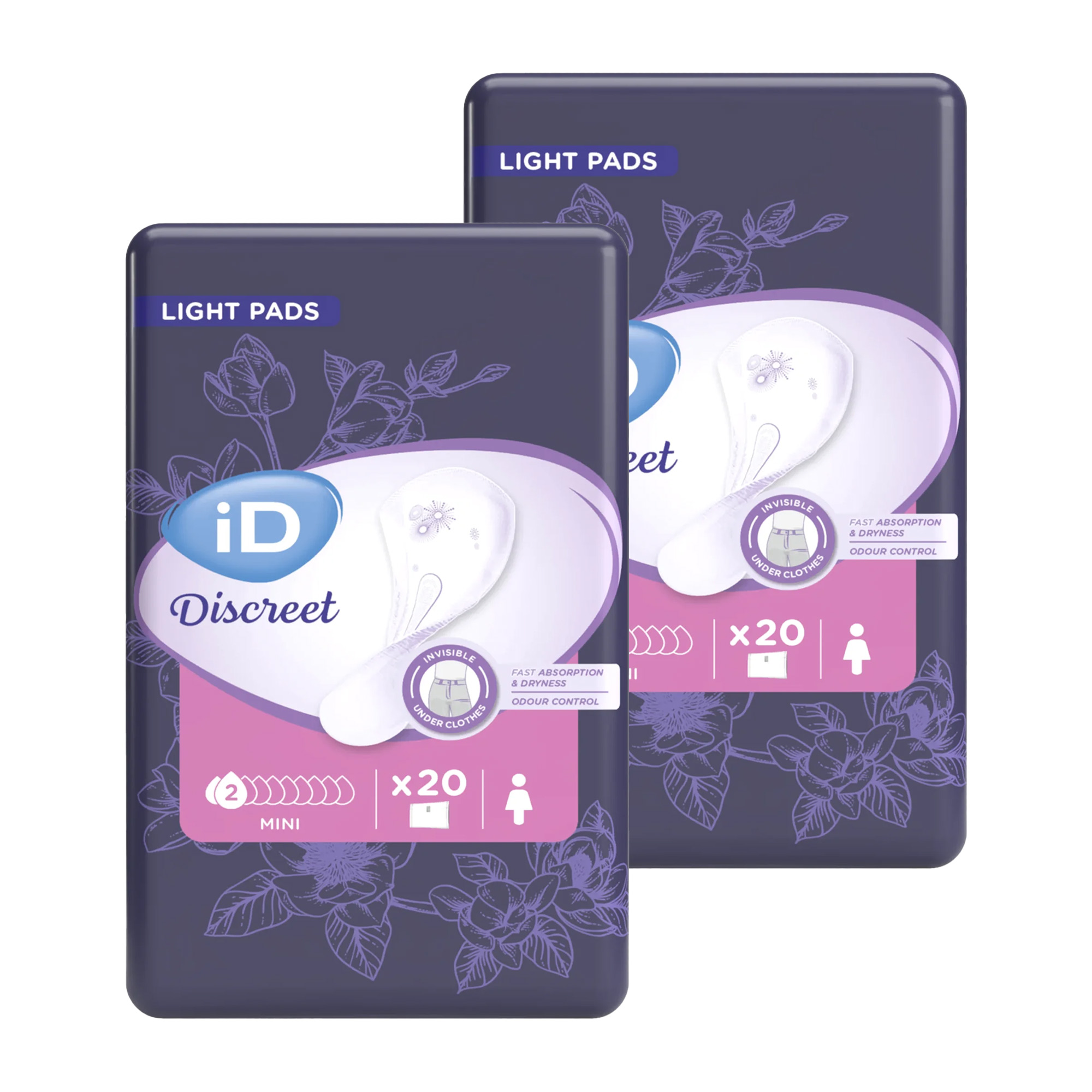Wkładki urologiczne iD Discreet Mini, 2 x 20 sztuk zdjęcie