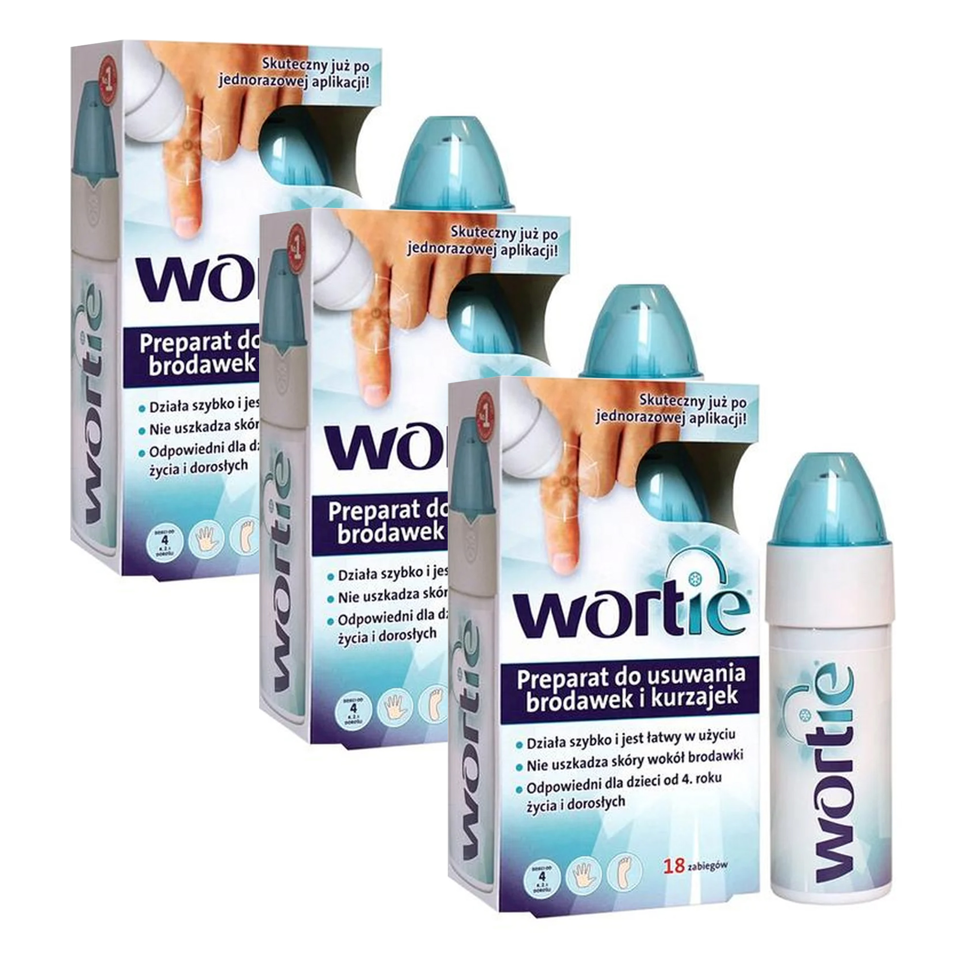 Wortie, preparat do usuwania brodawek i kurzajek, 3 x 50 ml zdjęcie