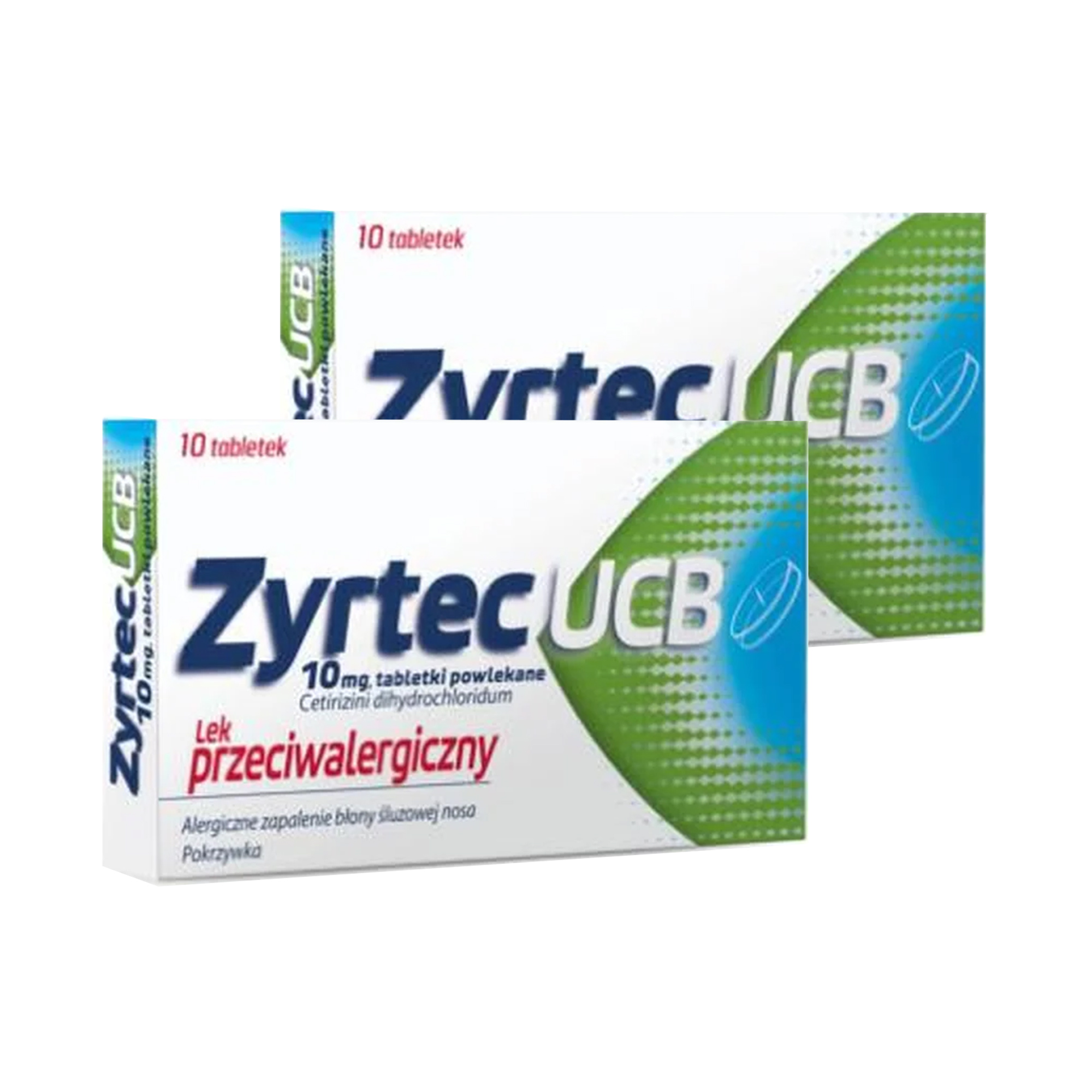 Zyrtec UCB, 10 mg, tabletki powlekane na alergię, 2 x 10 sztuk zdjęcie